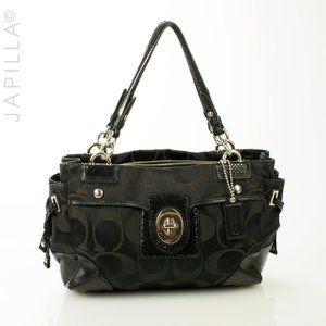 Coach Carryall Peyton Satchel Black Canvas